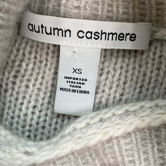 Autumn Cashmere Color blocked turtleneck Cashmere wool blend Sweater - Picture 3 of 14